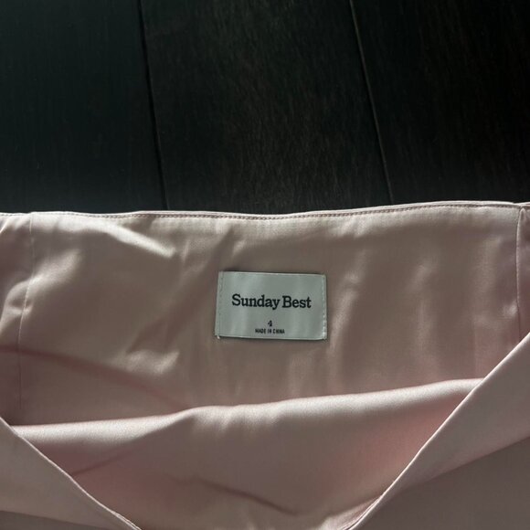 Aritzia Baby Pink Satin mini skirt - Picture 2 of 2